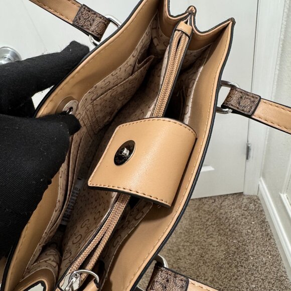 Guess Bascom Signature Coated Canvas Tote Bag - Picture 2 of 3